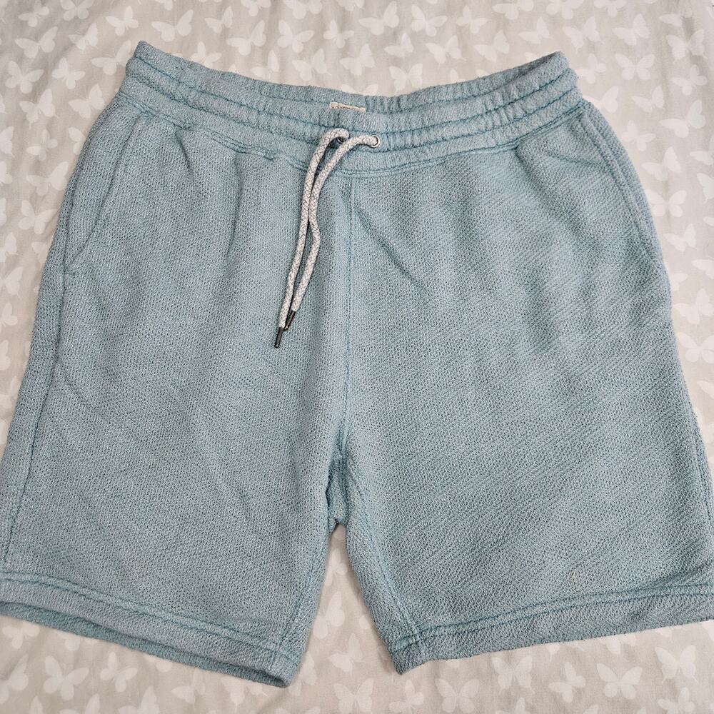 Faherty Brand Men's XL Blue Knit Sweat Shorts French Terry Coastal Athleisure